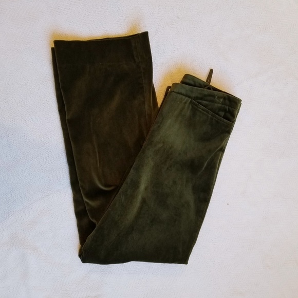 SOLD! Cambio Moss Green Velvet High-Waisted Pant - Picture 1 of 8